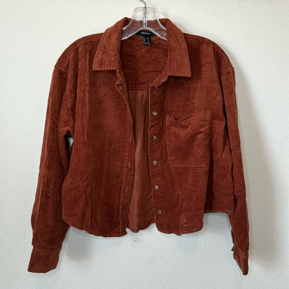 Forever 21, US size medium, brick red corduroy jacket.